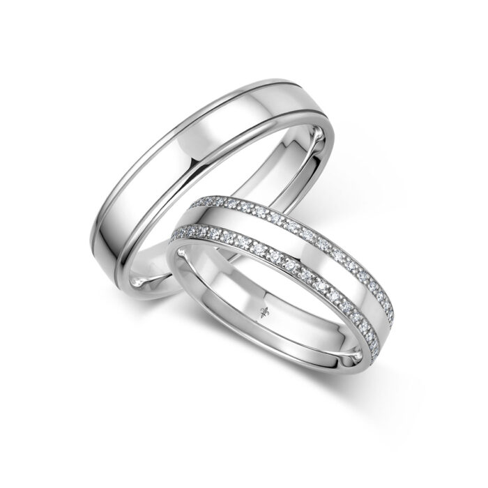 Giloy pair of rings Carla | 750 white gold | 84 diamonds