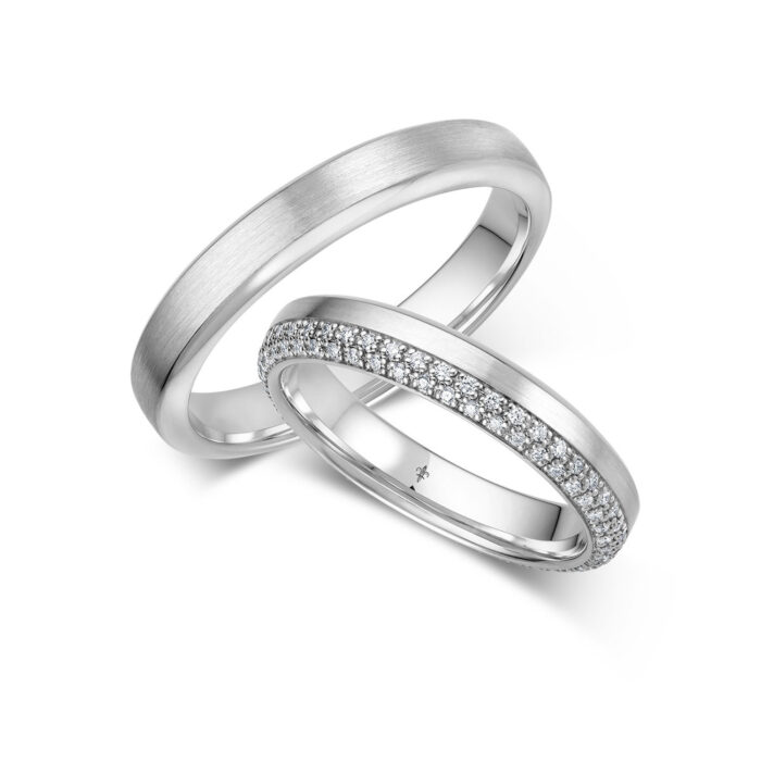 Giloy ring pair Natalie | 750 white gold | 90 diamonds