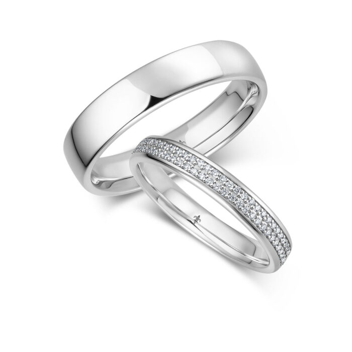 Giloy ring pair Roxy | 750 yellow gold | 128 diamonds
