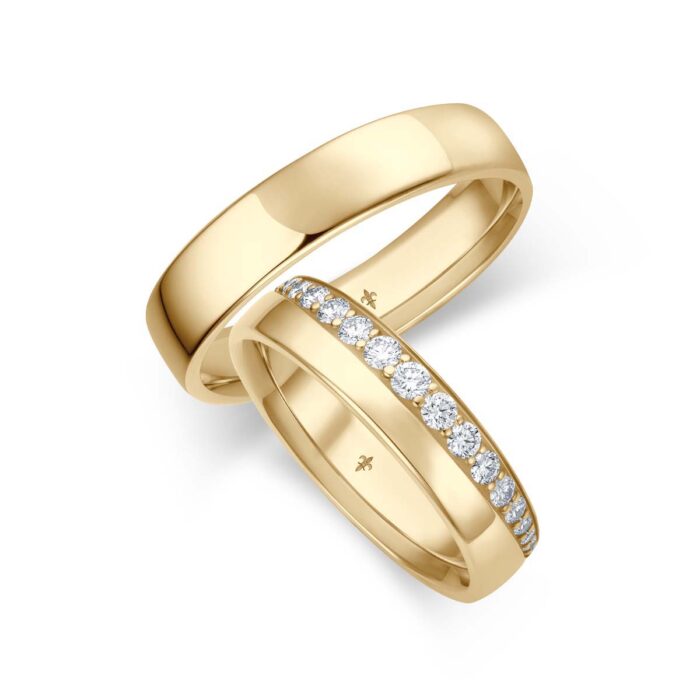 Giloy Ringpaar Leni | 750 Gelbgold | 19 Brillanten