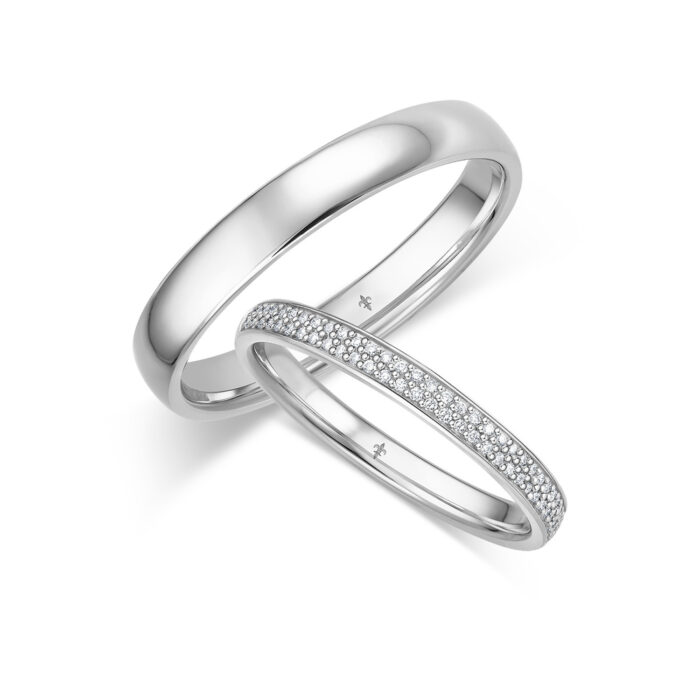 Giloy ring pair TinyTwo | 750 white gold | 64 diamonds