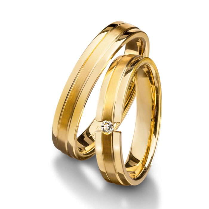 Furrer Jacot Ringpaar 750 Gelbgold | 1 Brillant