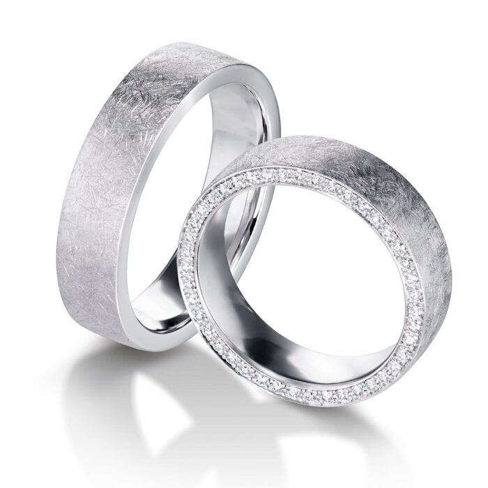 Furrer Jacot ring pair 750 white gold (selection in 925 silver) | 46 diamonds