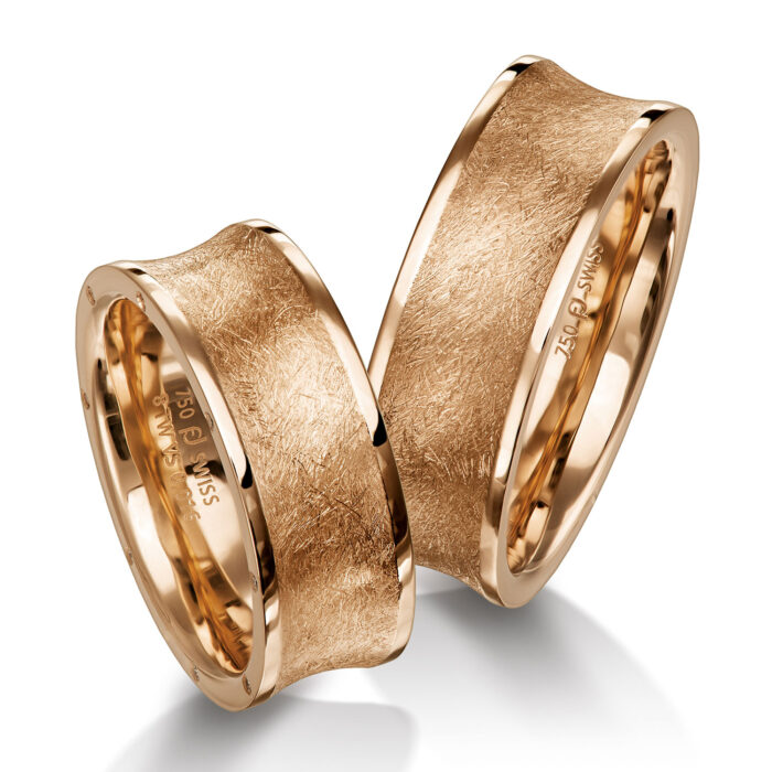 Furrer Jacot ring pair 750 red gold (selection in 925 silver) | 8 diamonds