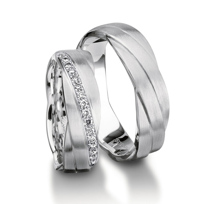 Furrer Jacot ring pair 750 white gold | 16 diamonds