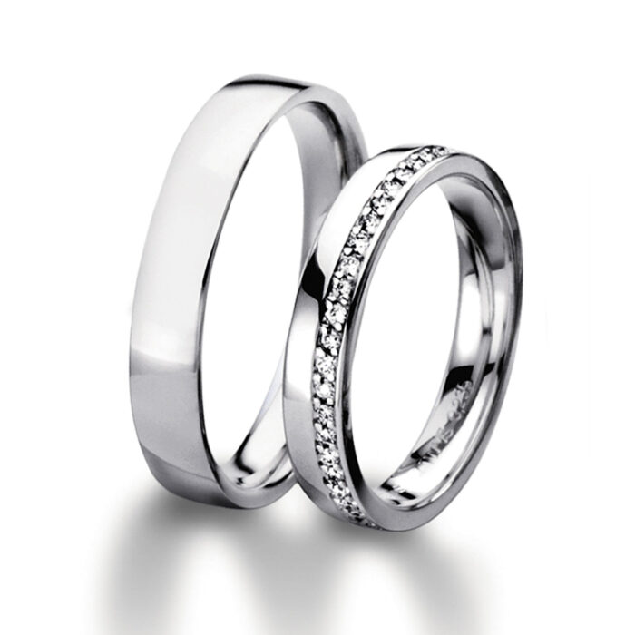 Furrer Jacot Pair of rings 750 white gold | 24 diamonds