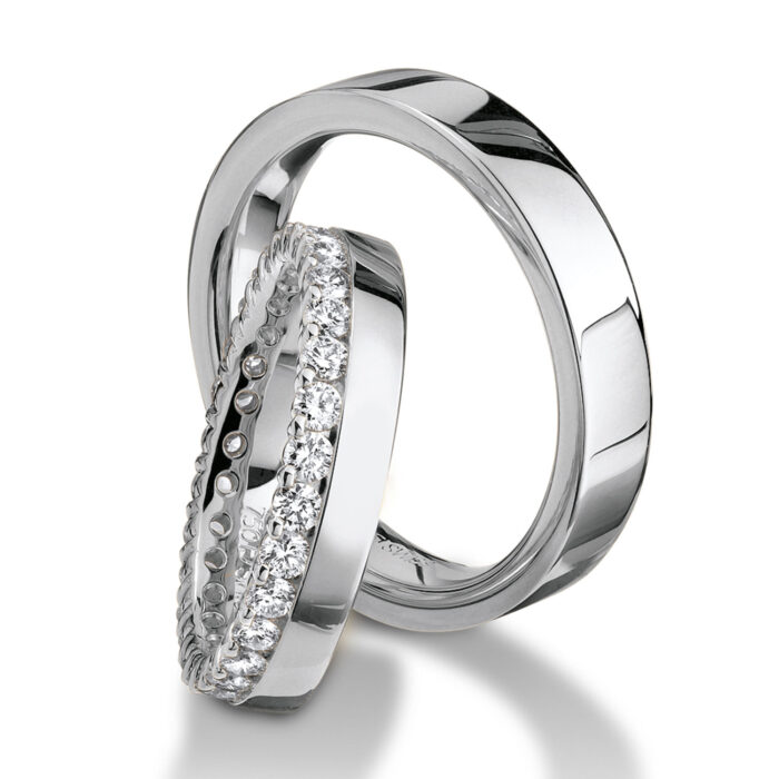 Furrer Jacot Pair of rings 750 white gold | 30 diamonds