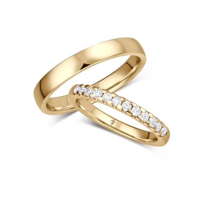 Giloy Ringpaar Mireille | 750 Gelbgold | 12 Brillanten