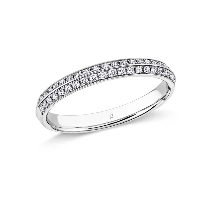 Furrer Jacot Ring 750 Weißgold | Roof Setting, 29 Brillanten 0.15 ct