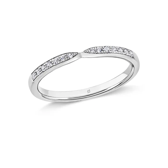 Furrer Jacot Ring 750 Weißgold | Cross Setting, 14 Brillanten 0.12 ct