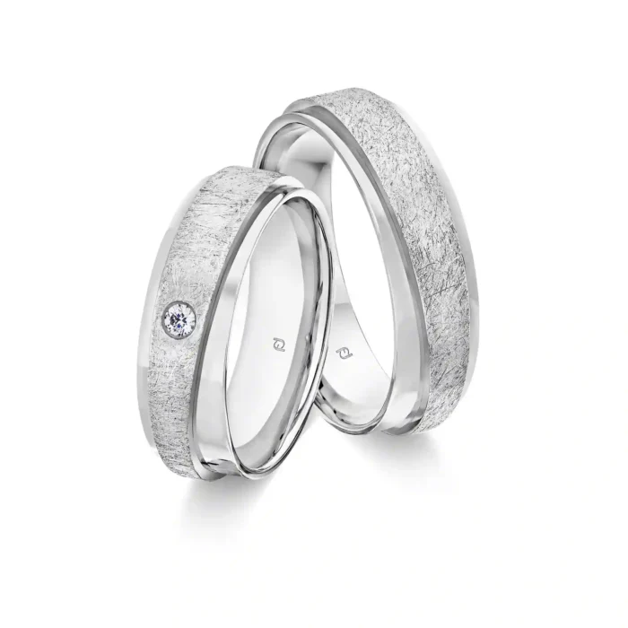 Furrer Jacot Ringpaar 750 Weißgold | 1 Brillant